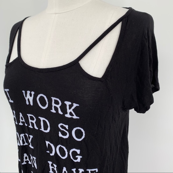 Brooke Taylor Black Cutout Tee Dog Better Life - Picture 2 of 6
